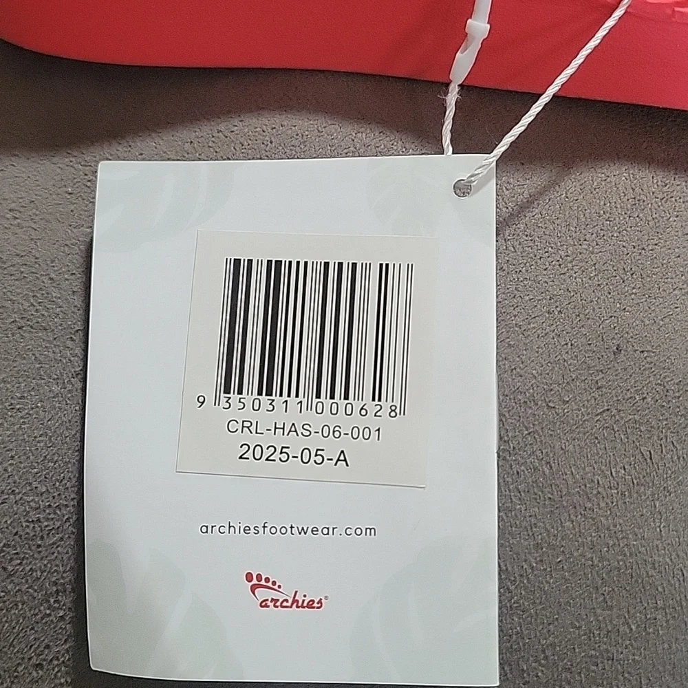 Archies Coral Pink Women’s Arch Support Flip Flops - Picture 3 of 3